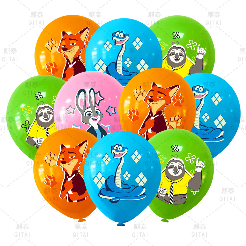 新しいズートピアバルーン野生動物ラテックスバルーン漫画誕生日 - Party Games Animals のレビューと価格