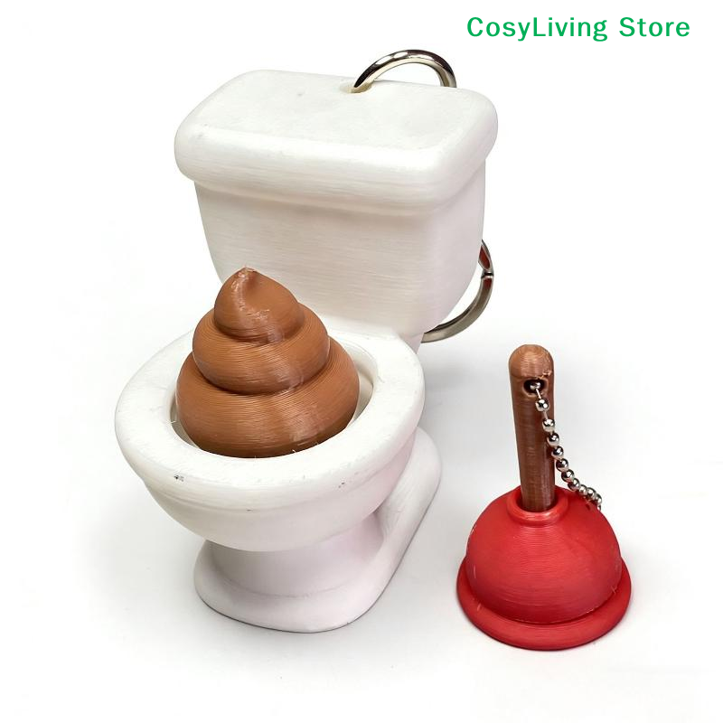 Party Games Ideas - [CL] 1/2 個カームキーホルダーキーフィンガーボタンパーティーギフトトイレうんち吊り下げ指先クリッカーアンチストレス減圧おもちゃ