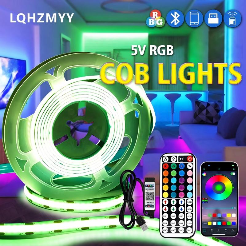 Party Games Switch 1 - Bluetoothサウンドピックアップ機能付きRGBカラーチェンジLEDライトストリップ1ロール、暗い部分のないCOBフレキシブルストリップ、多機能44キーリモコン付き、Bluetoothアプリコントロール、光の色を変える/光の色を調整する/明るさを調整する機能、音楽のリズムに応答する機能など。 ゲームセンター、テレビ、コンピューター、カラオケの音楽ステージ、パーティー、フェスティバル、自宅の寝室、車、バイクなどに適しています。 装飾用