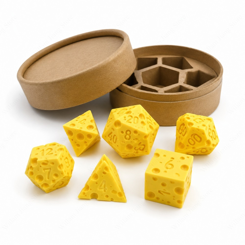 3Dプリントチーズダイスセット、D4 D20ダイスセット付き - Party Games Easter For Family のレビューと価格