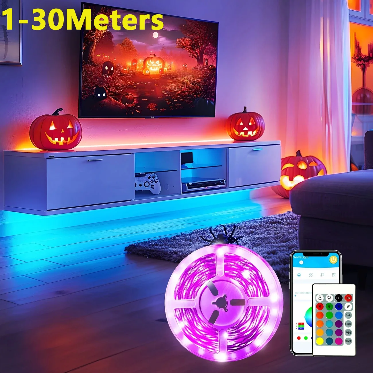 Party Games Switch 1 - 1-30mスマートRGB LEDストリップライトテープリボンUSB Bluetooth SMD5050音楽同期カラーチェンジリモートアプリコントロールゲームルームパーティー