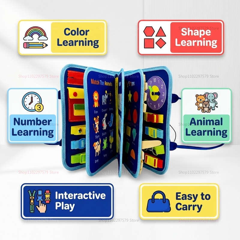 モンテッソーリ ビジーボード 感覚玩具 教育的な旅行用アクテ - Party Games Board Game のレビューと価格