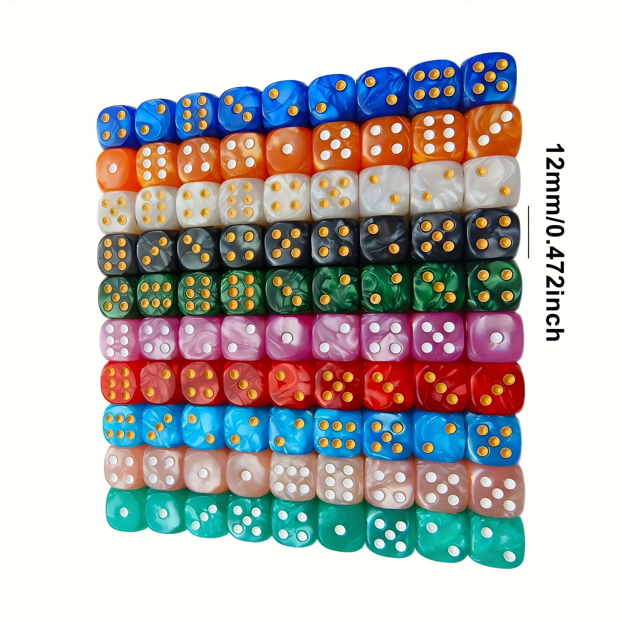 10個入り 12mm パールスワール D6 ダイス、角丸6面 - Party Games Board Game のレビューと価格