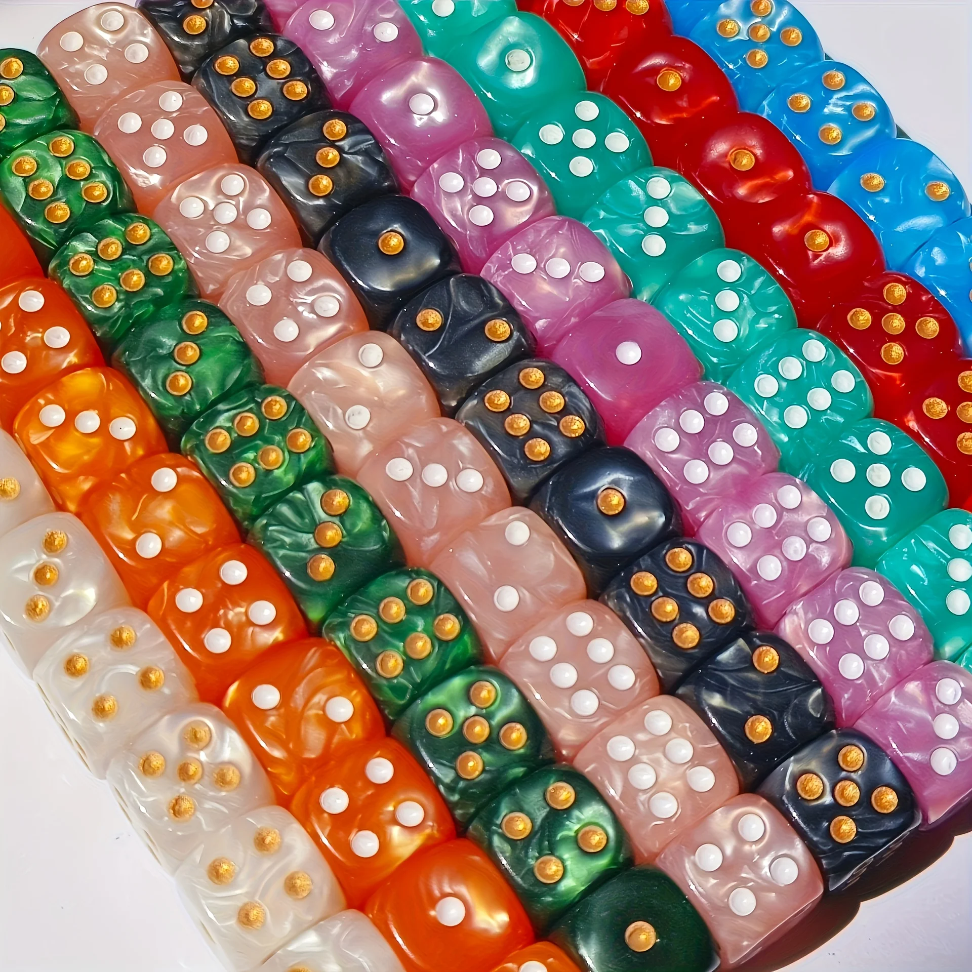 10個入り 12mm パールスワール D6 ダイス、角丸6面 - Party Games Board Game のレビューと価格