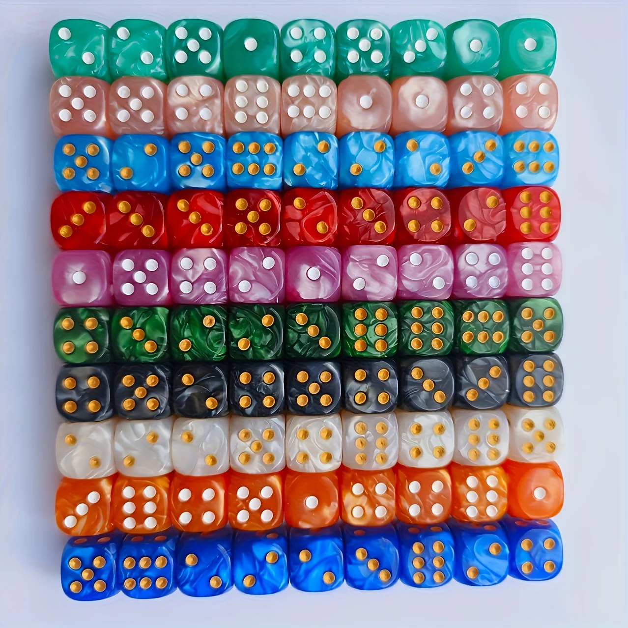 10個入り 12mm パールスワール D6 ダイス、角丸6面 - Party Games Board Game のレビューと価格