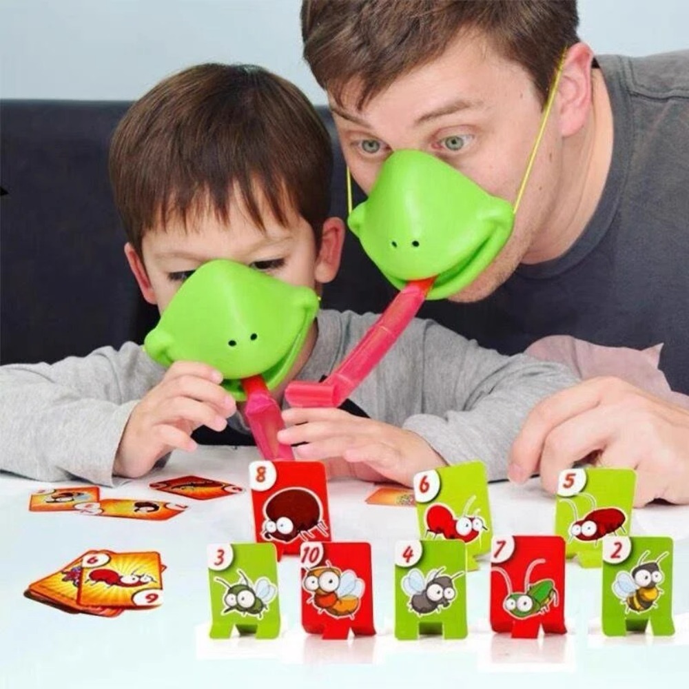 カエル、トカゲのマスク、舌を振る、カードを舐める、子供向けボ - Party Games Board Game のレビューと価格