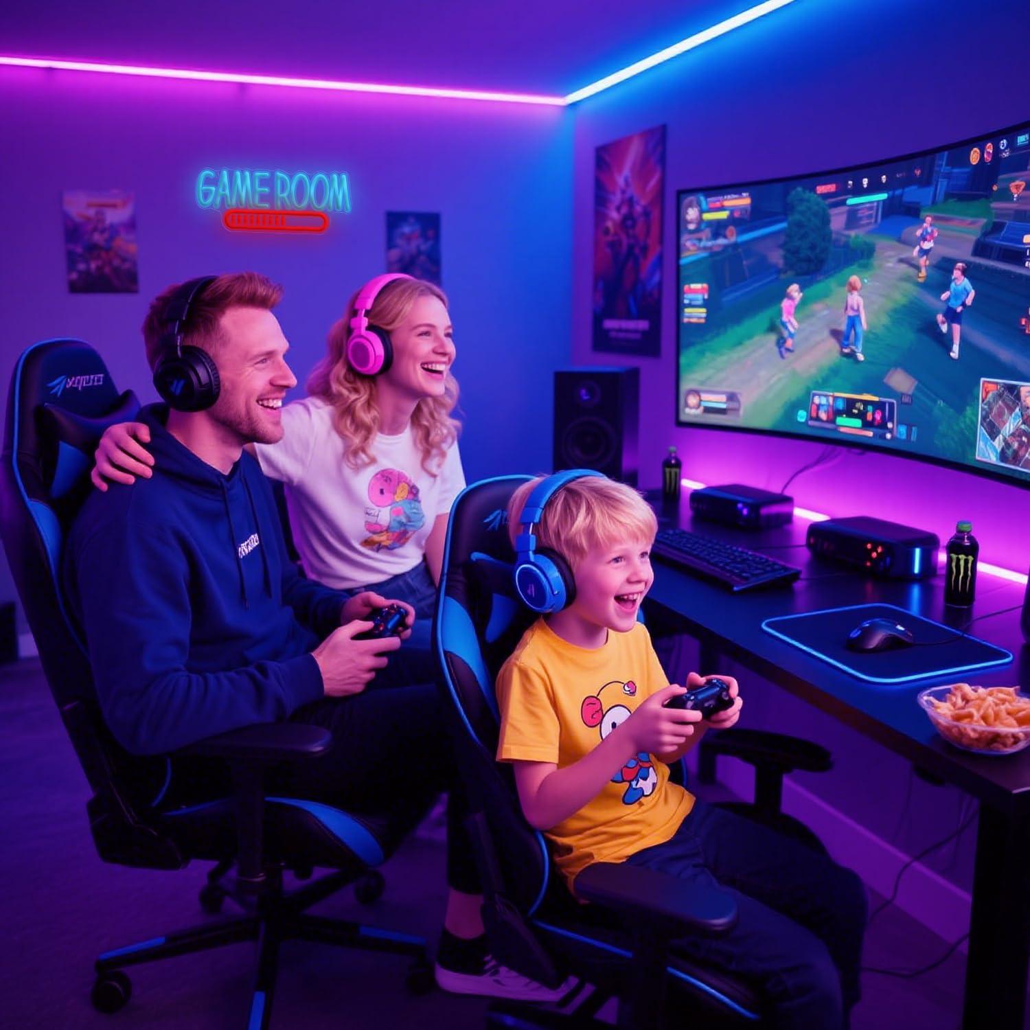 ゲームルームネオンサインUSB電源LEDライト、ティーンキッ - Party Games Night のレビューと価格