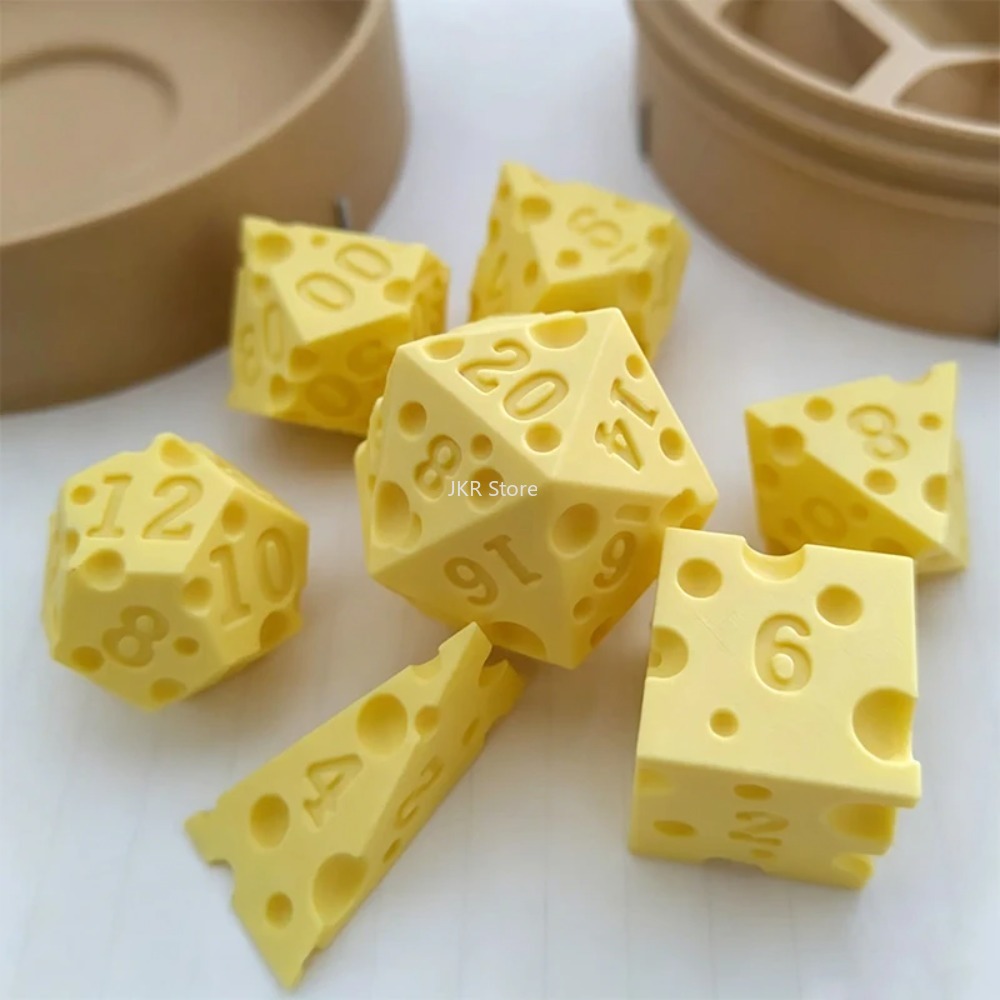 3Dプリントチーズダイスセット、D4 D20ダイスセット付き - Party Games Easter For Family のレビューと価格