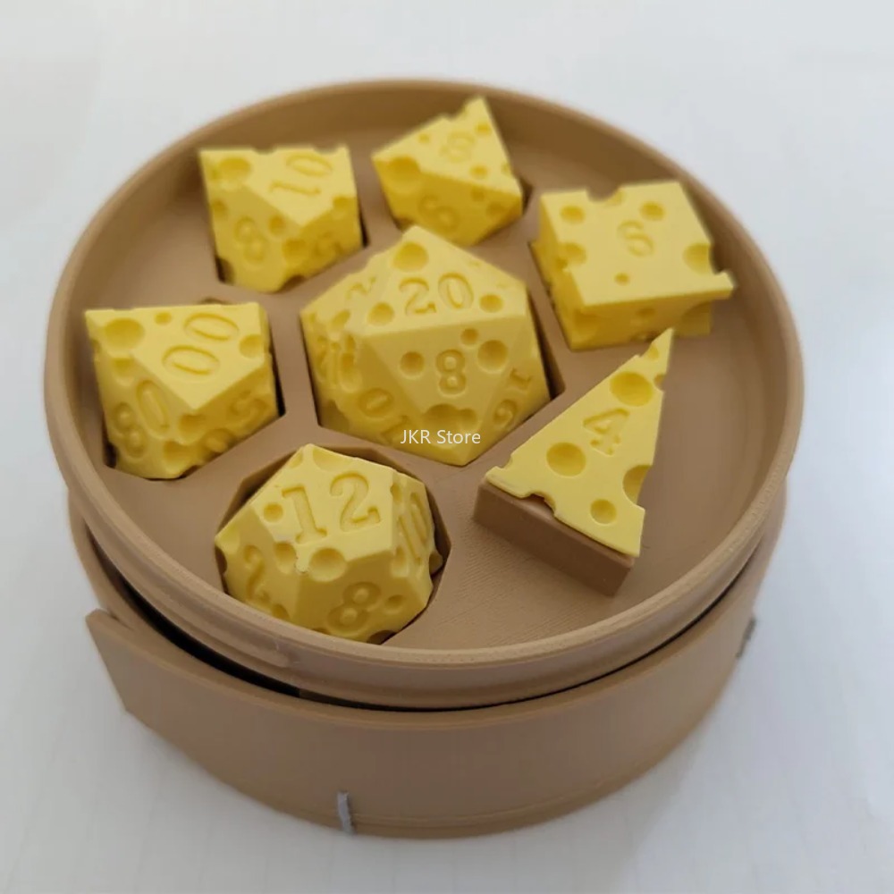 3Dプリントチーズダイスセット、D4 D20ダイスセット付き - Party Games Easter For Family のレビューと価格