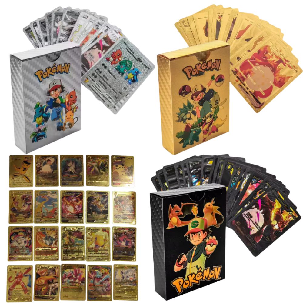 新しい55枚のポケモンカード Vmax GX ゴールドフォイ - Party Games Board Game のレビューと価格