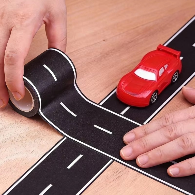 1～2ロールの再利用可能な道路標識ステッカー、黒い高速道路テ - Party Games Children のレビューと価格