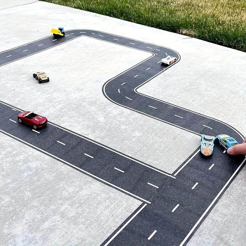 1～2ロールの再利用可能な道路標識ステッカー、黒い高速道路テ - Party Games Children のレビューと価格