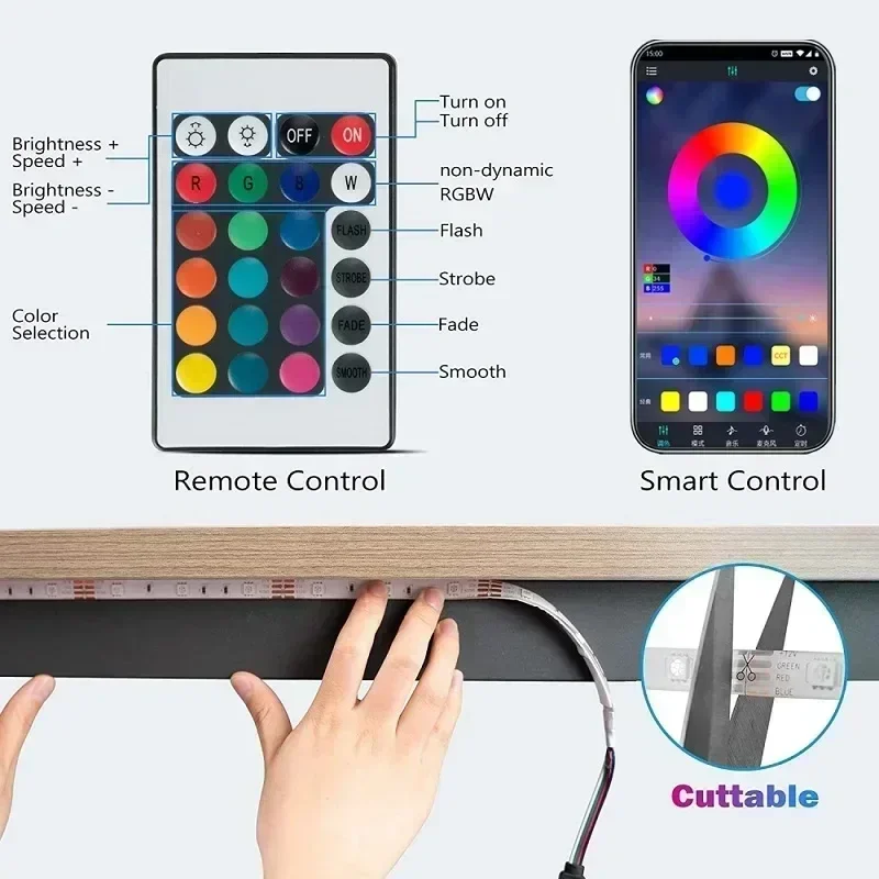 1-30mスマートRGB LEDストリップライトテープリボン - Party Games Switch 1 のレビューと価格