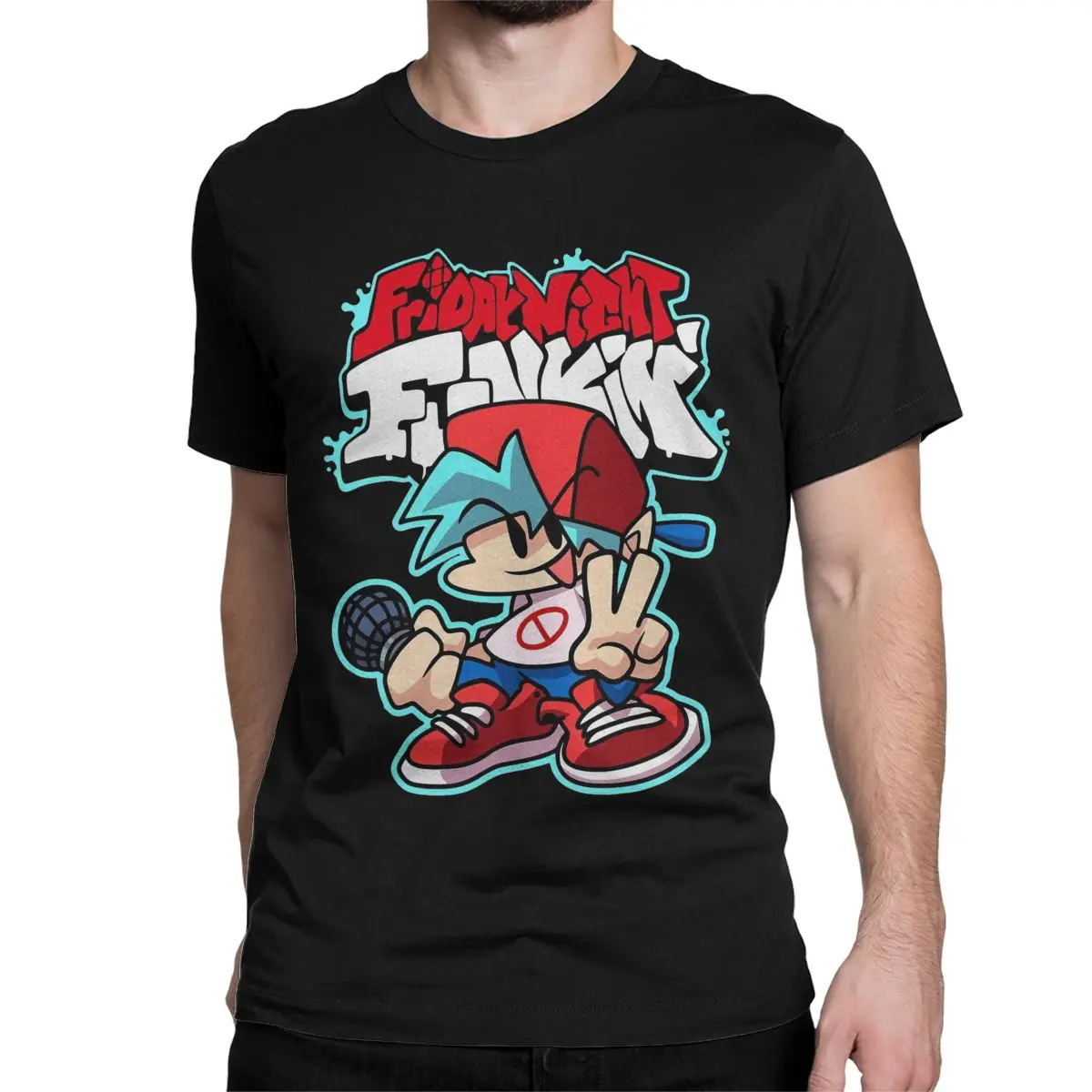 男性と女性のためのfnf bf半袖Tシャツ、綿製、ビンテージ - Party Games Night のレビューと価格