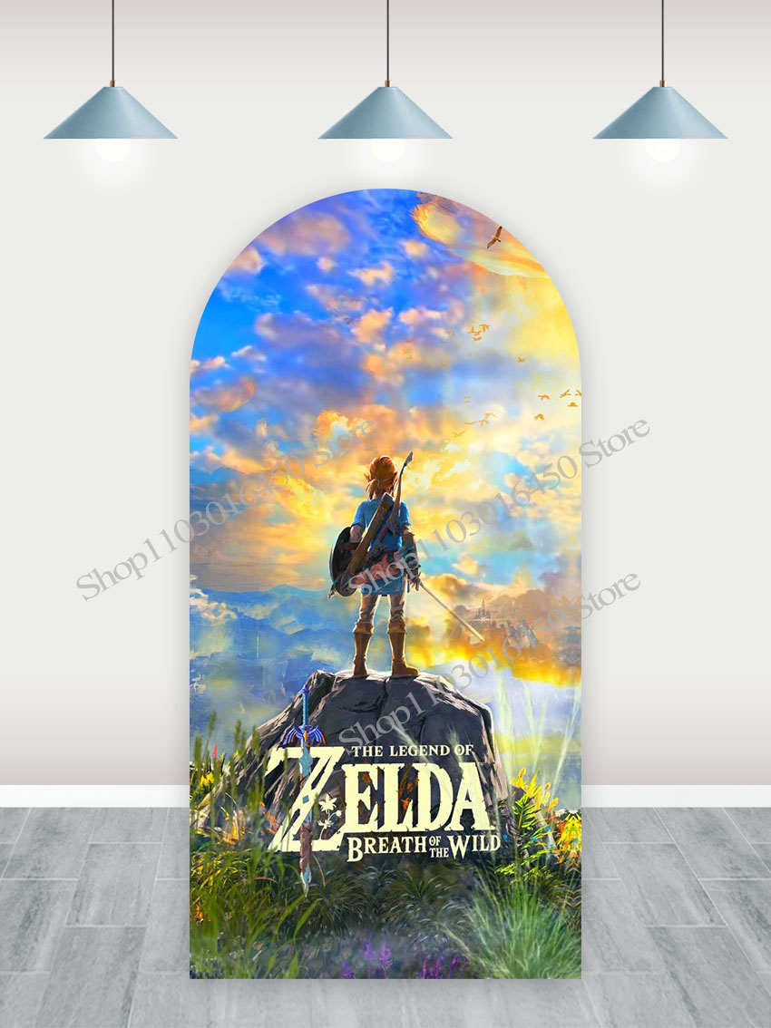 ゼルダの伝説アーチ両面写真撮影背景ゲームテーマポリエステル男 - 3Rd Party Zelda Games のレビューと価格